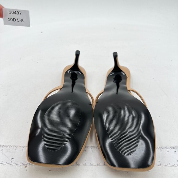 Wansseny Sandy Brown Thong Open Toe Low Heel Flip Flops Slip on Mules Sandals - Picture 6 of 7